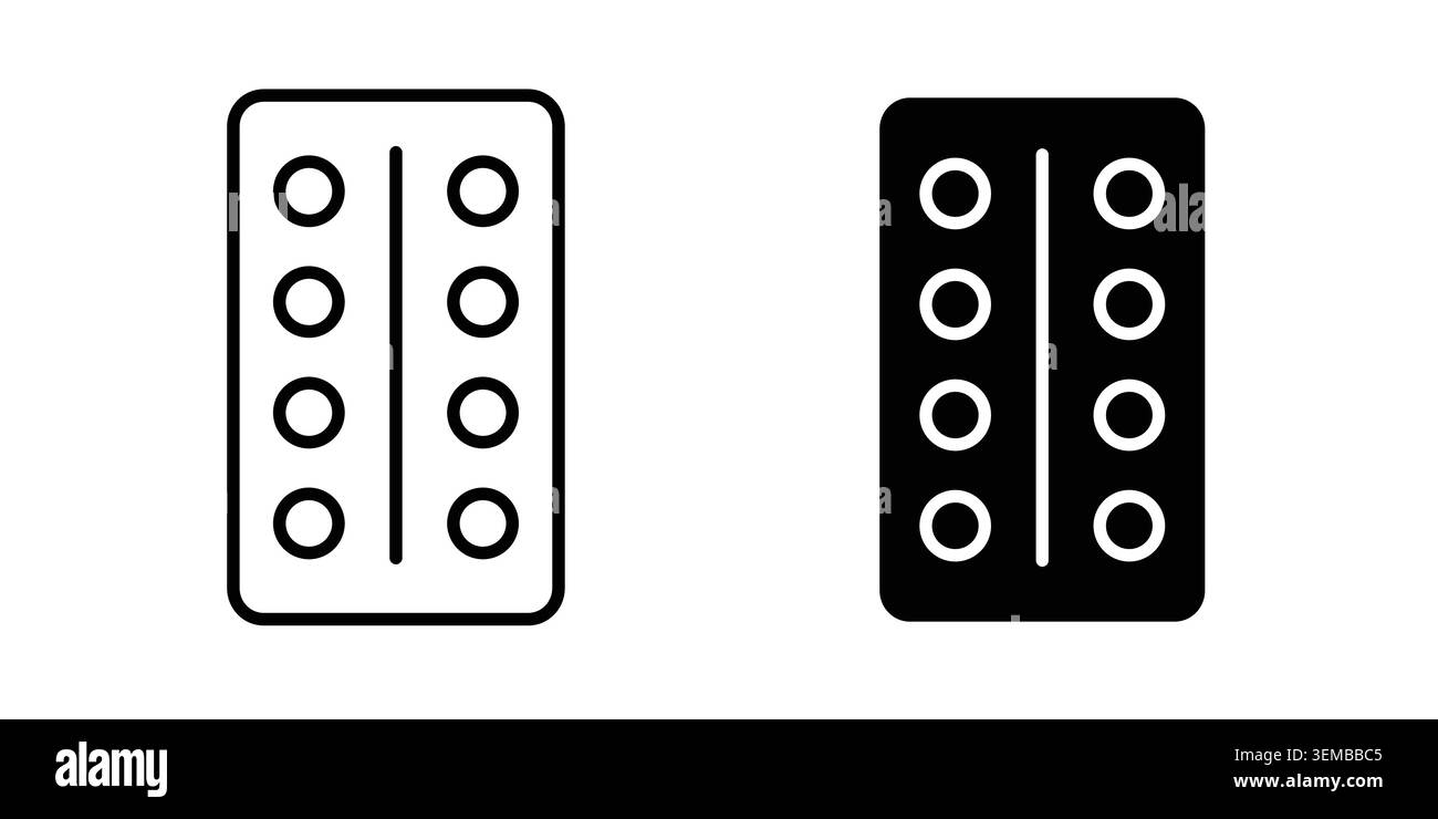 Pill blister design. Illustration icons in linear and clipart packicon design. Illustration icons in linear and clipart pack. Stock Vector