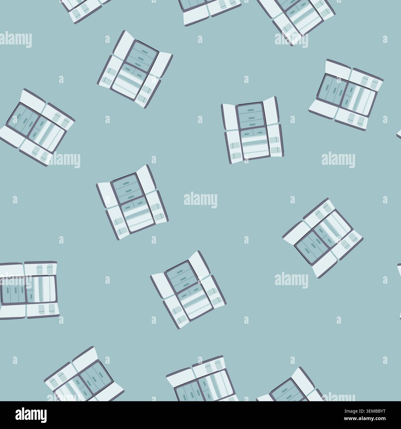 seamless pattern kitchen fridge cartoon vector Stock Vector