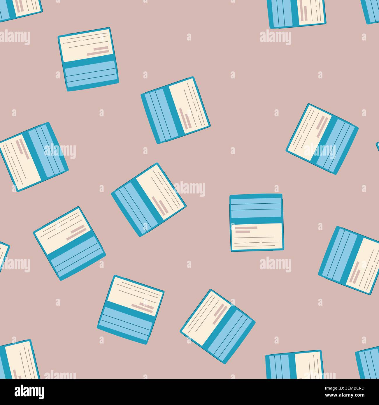 seamless pattern payroll checkbook cartoon vector Stock Vector