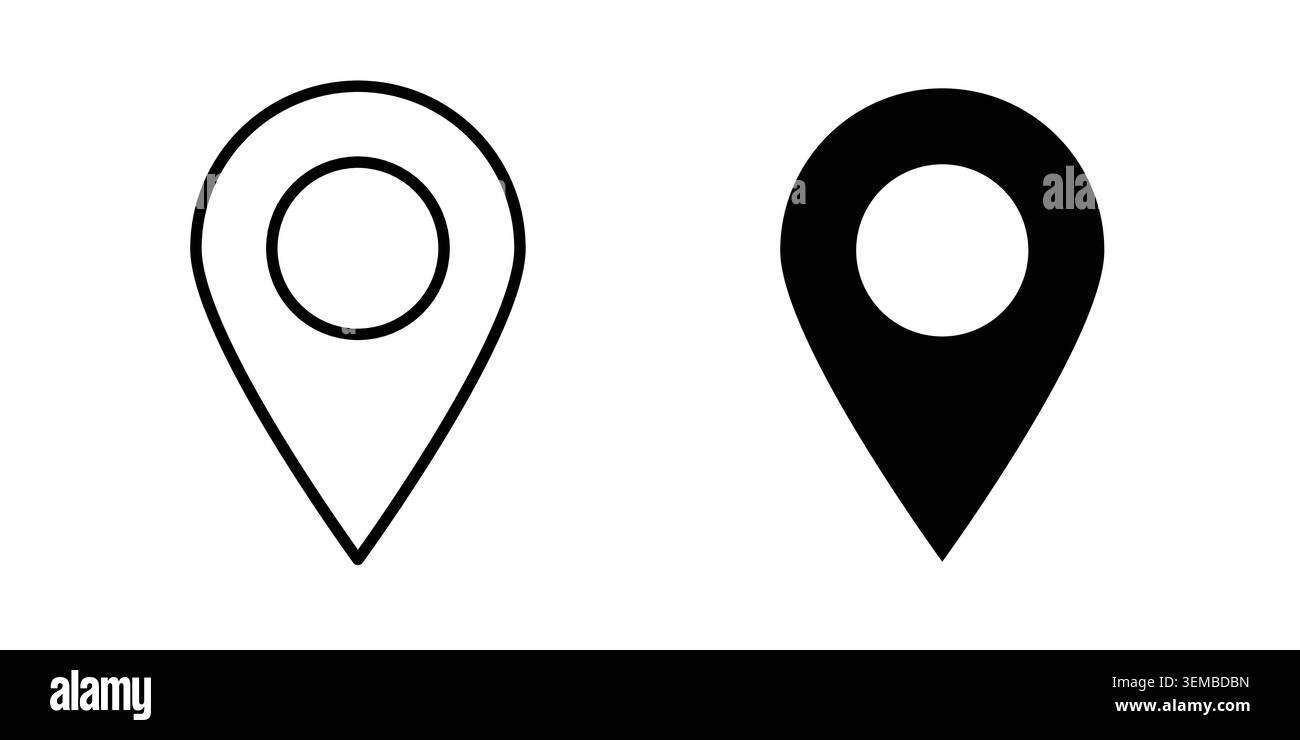 Map marker icon design. Illustration icons in linear and clipart pack. Stock Vector