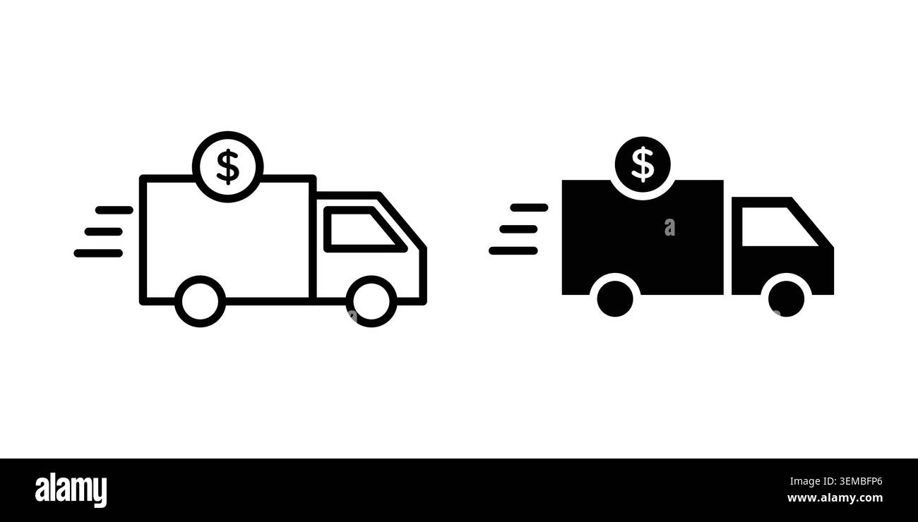 Shipping charges icon design. Illustration icons in linear and clipart pack. Stock Vector