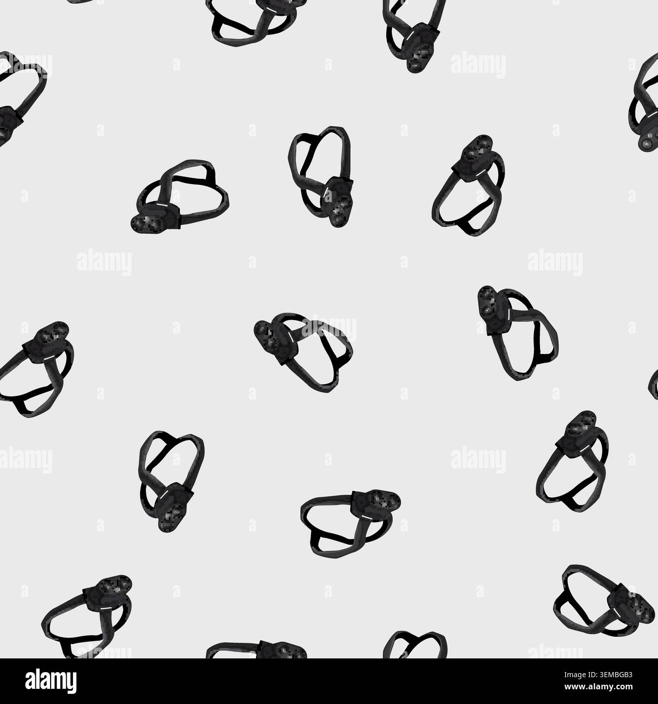 seamless pattern torch headlamp flashlight cartoon vector Stock Vector