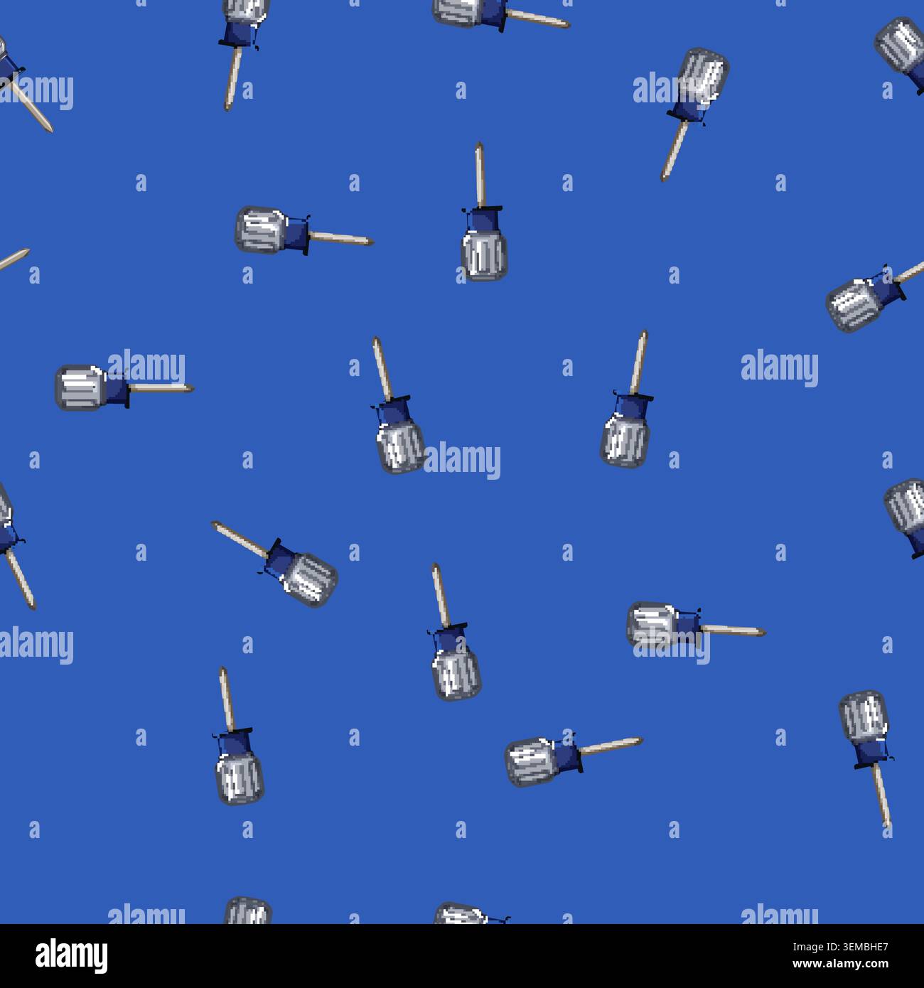 seamless pattern steel screwdriver tool cartoon vector Stock Vector