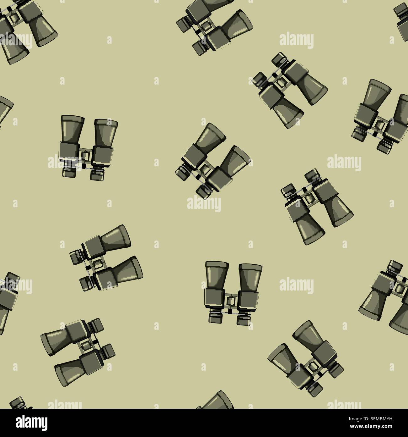 seamless pattern vision binoculars cartoon vector Stock Vector