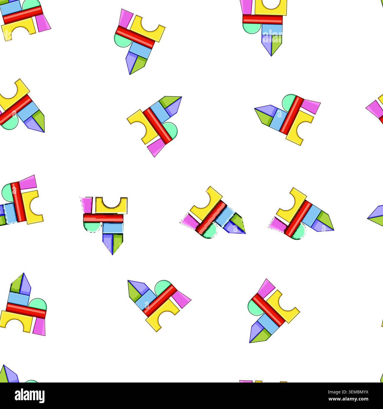 pattern Colorful geometric building blocks forming a creative structure Stock Vector