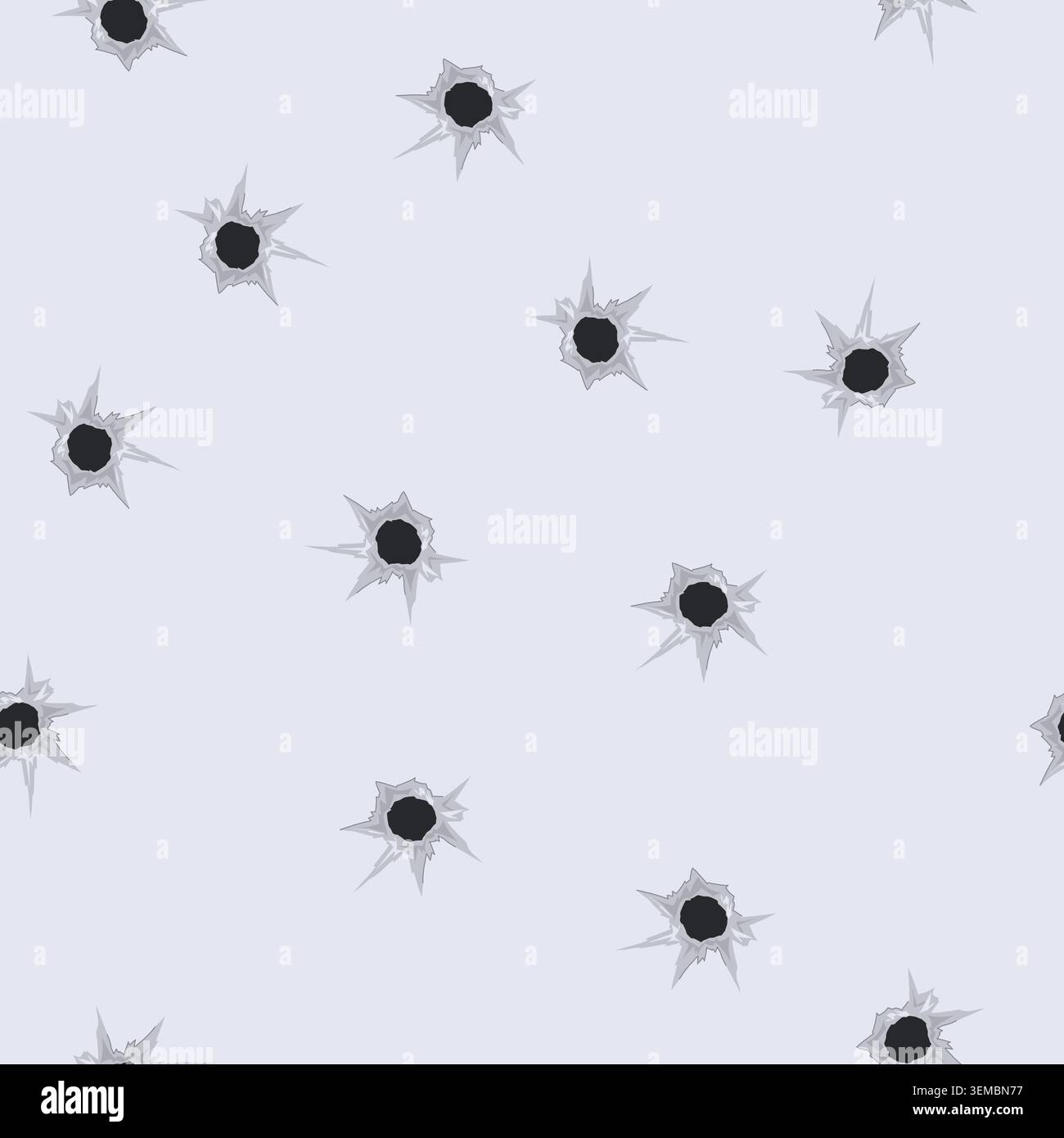 seamless pattern shot bullet hole cartoon vector Stock Vector