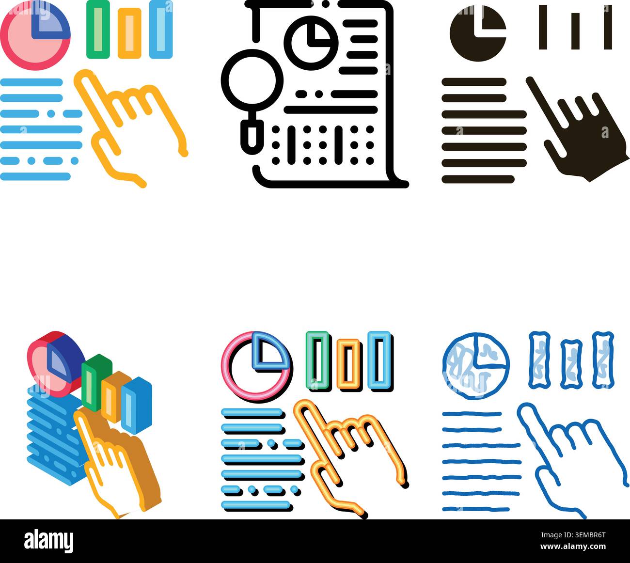 statistician assistant hand icon thin line vector stylized Stock Vector