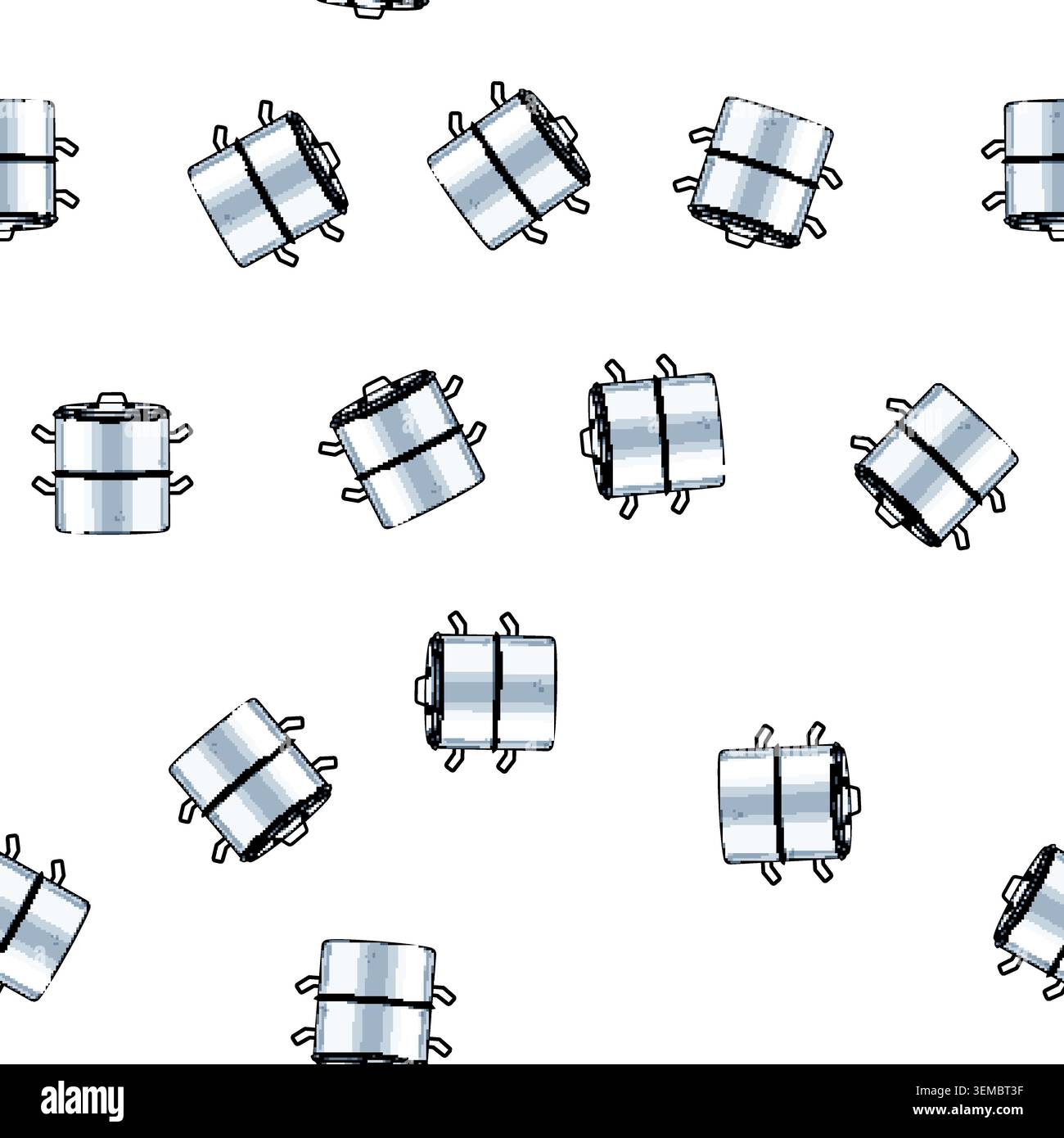 pattern steam steamer pot cartoon vector Stock Vector