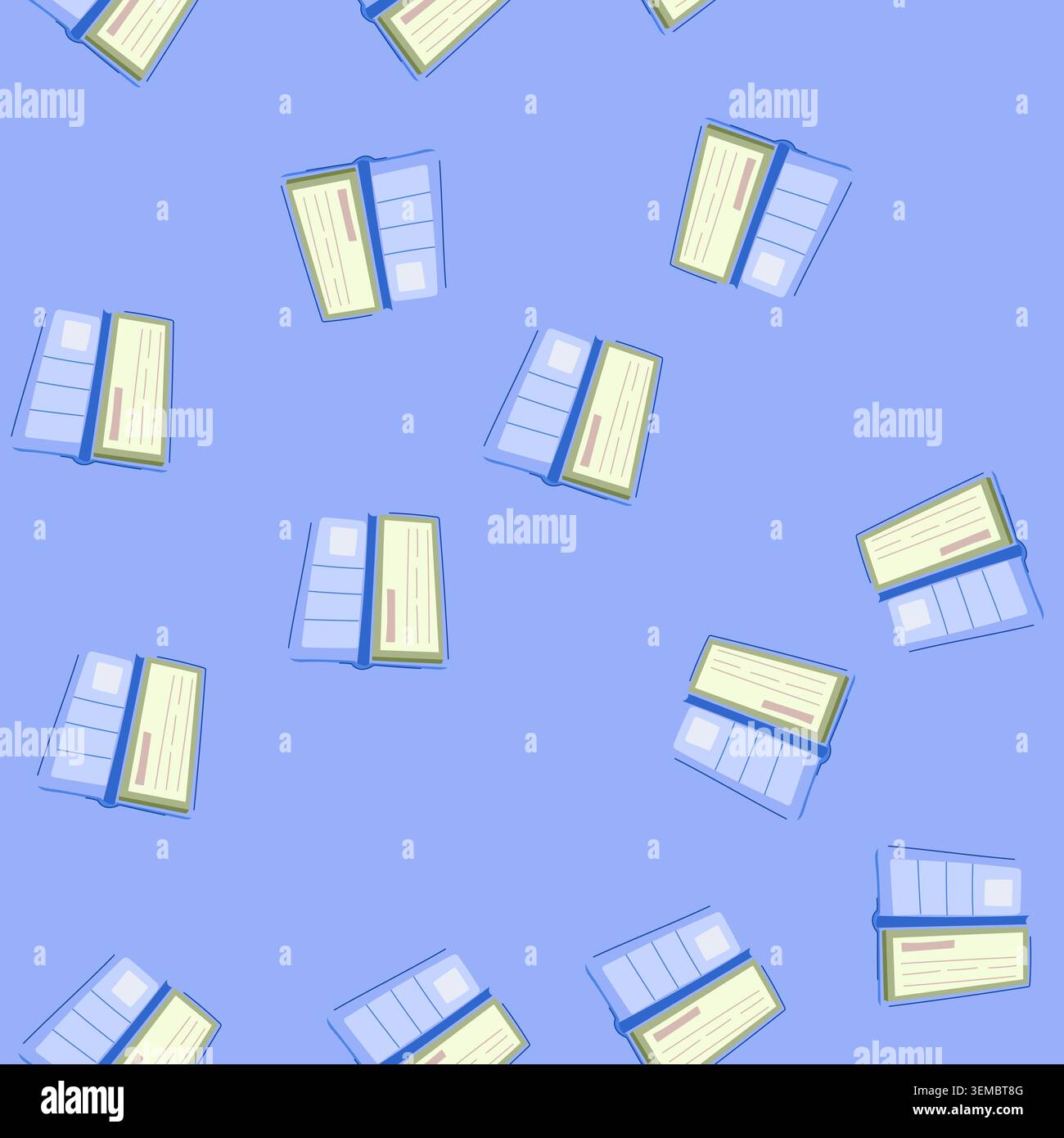 seamless pattern template checkbook cartoon vector Stock Vector