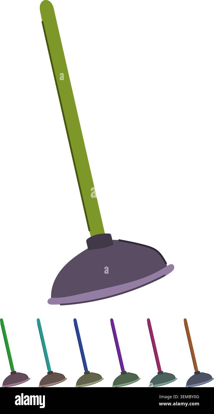 pipe plunger vector cartoon graphic Stock Vector