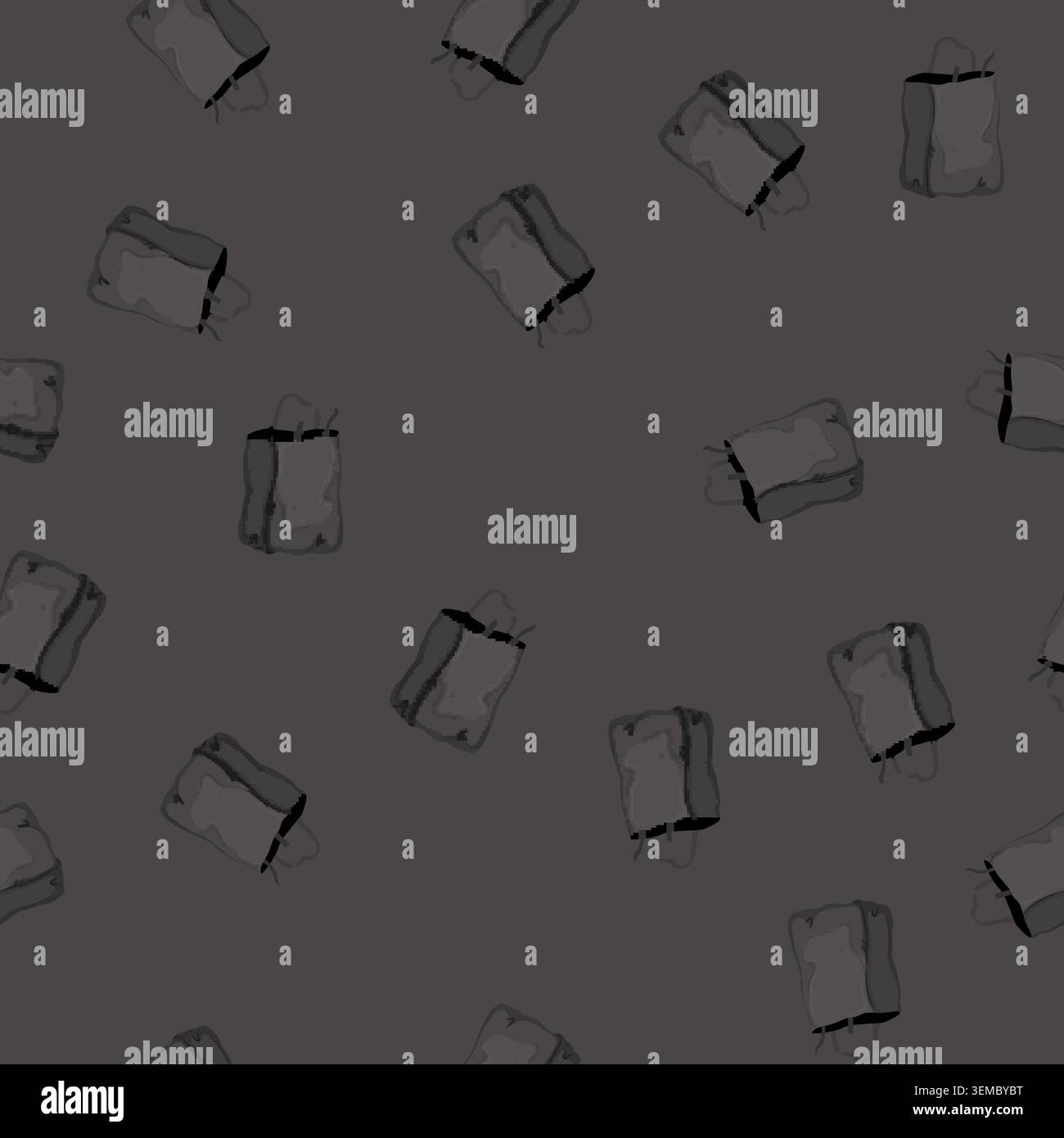 seamless pattern mountain bag camp cartoon vector Stock Vector