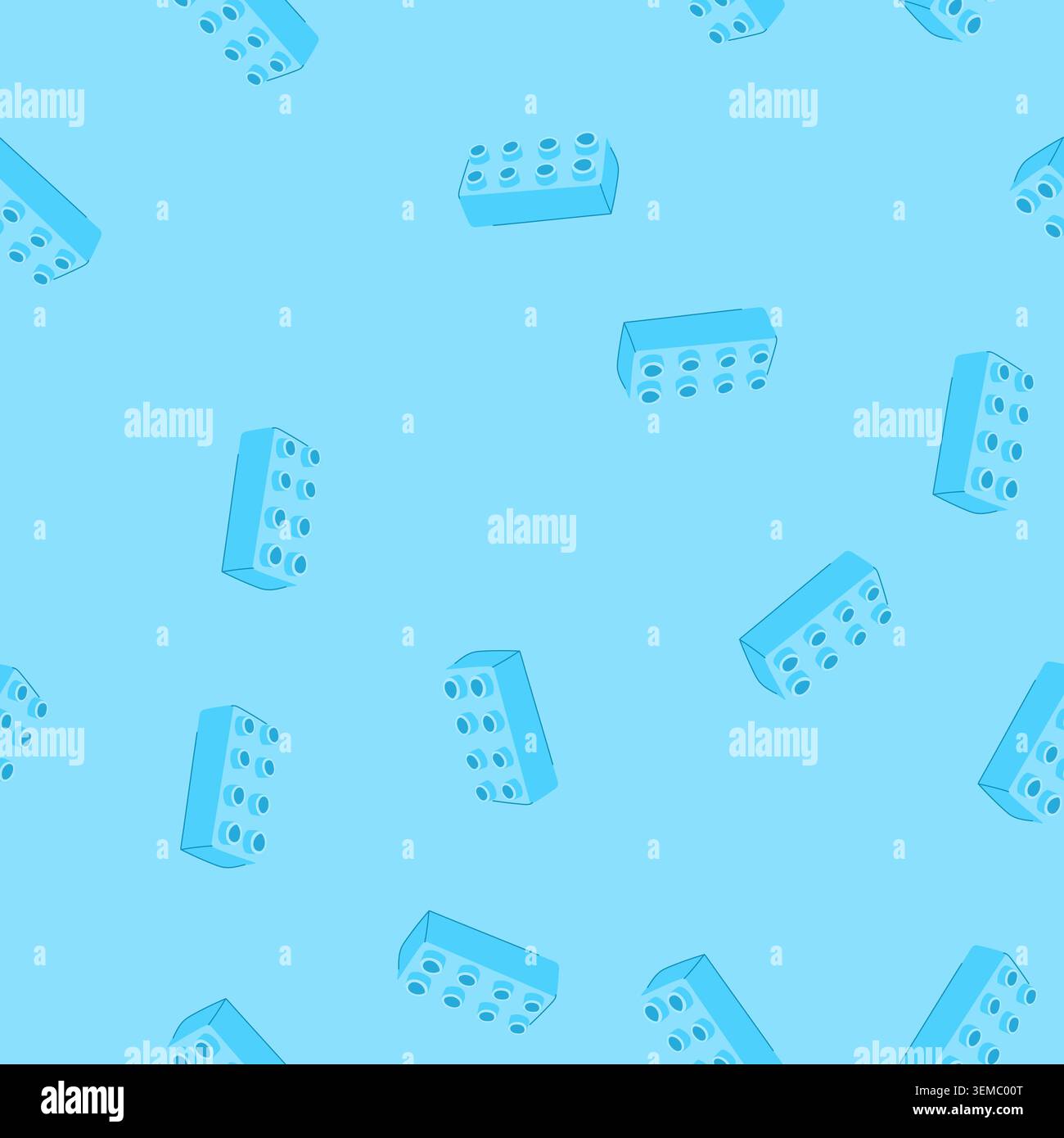 seamless pattern construction building blocks cartoon vector Stock Vector