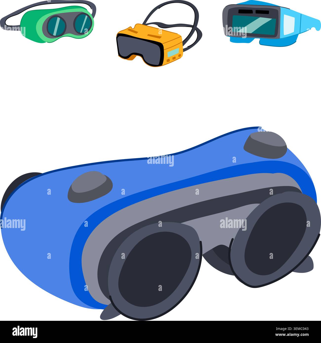Future augmented reality and virtual reality development glasses concept Stock Vector