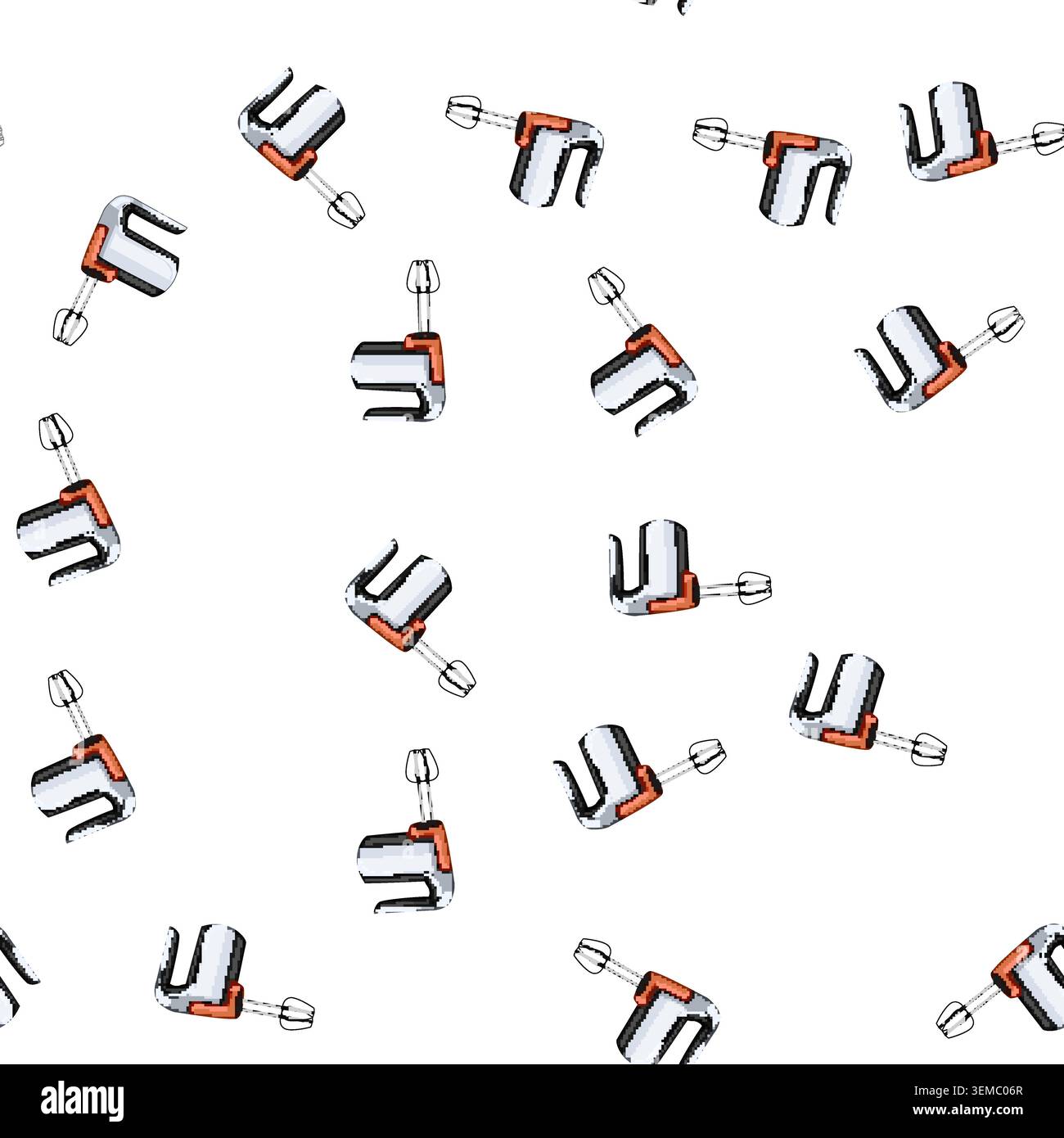 pattern blender hand mixer cartoon vector Stock Vector