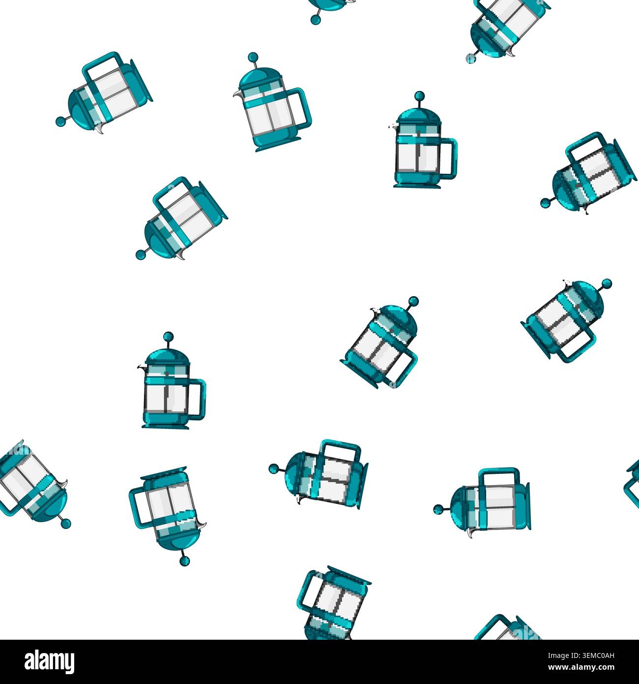 pattern drink french press coffee cartoon vector Stock Vector