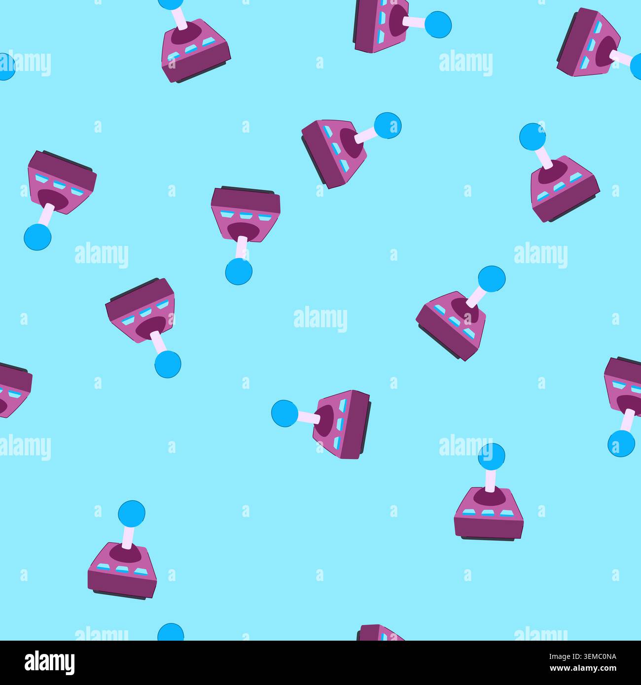 seamless pattern control arcade joystick cartoon vector Stock Vector