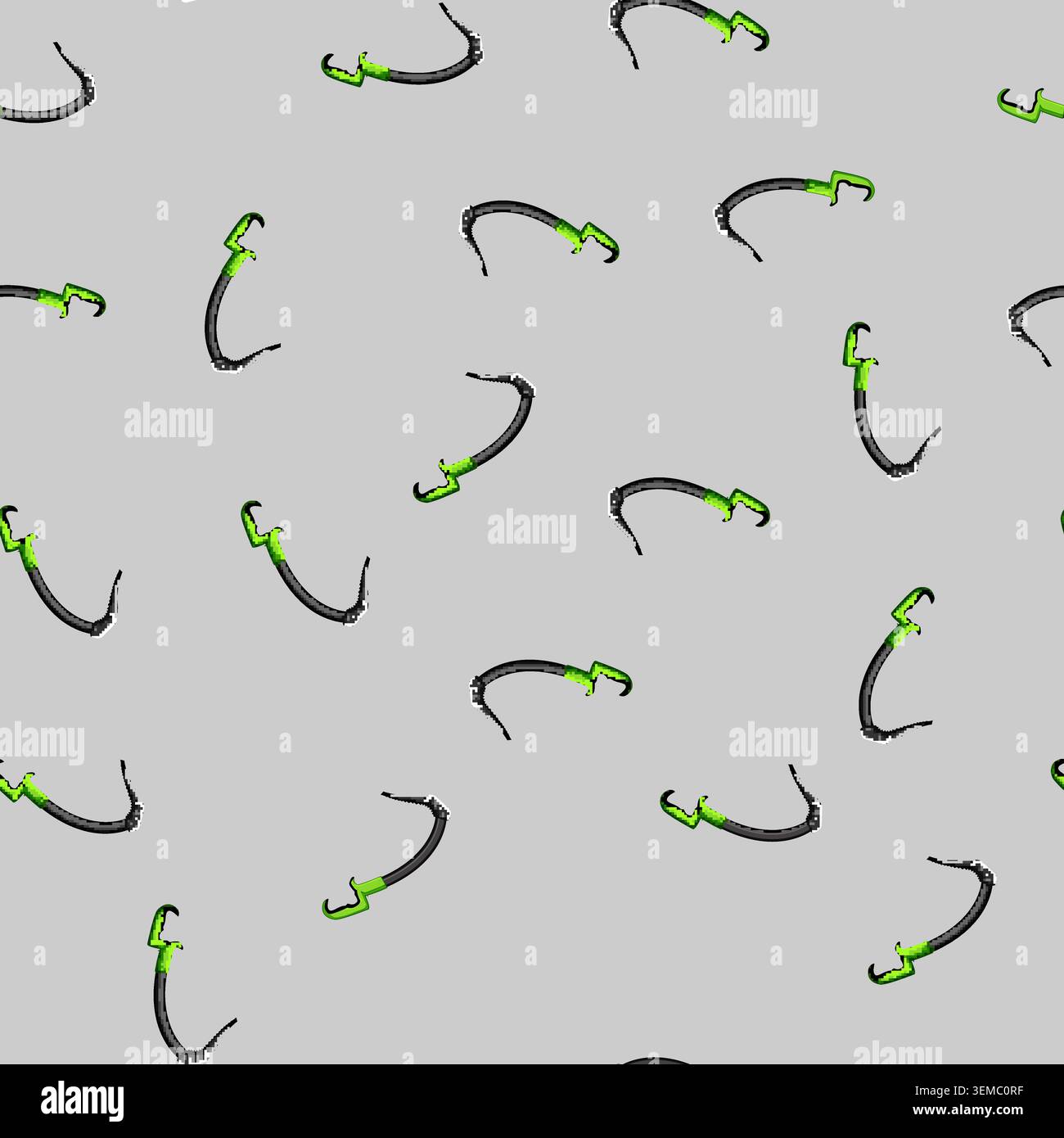 seamless pattern danger piolet ice tool cartoon vector Stock Vector