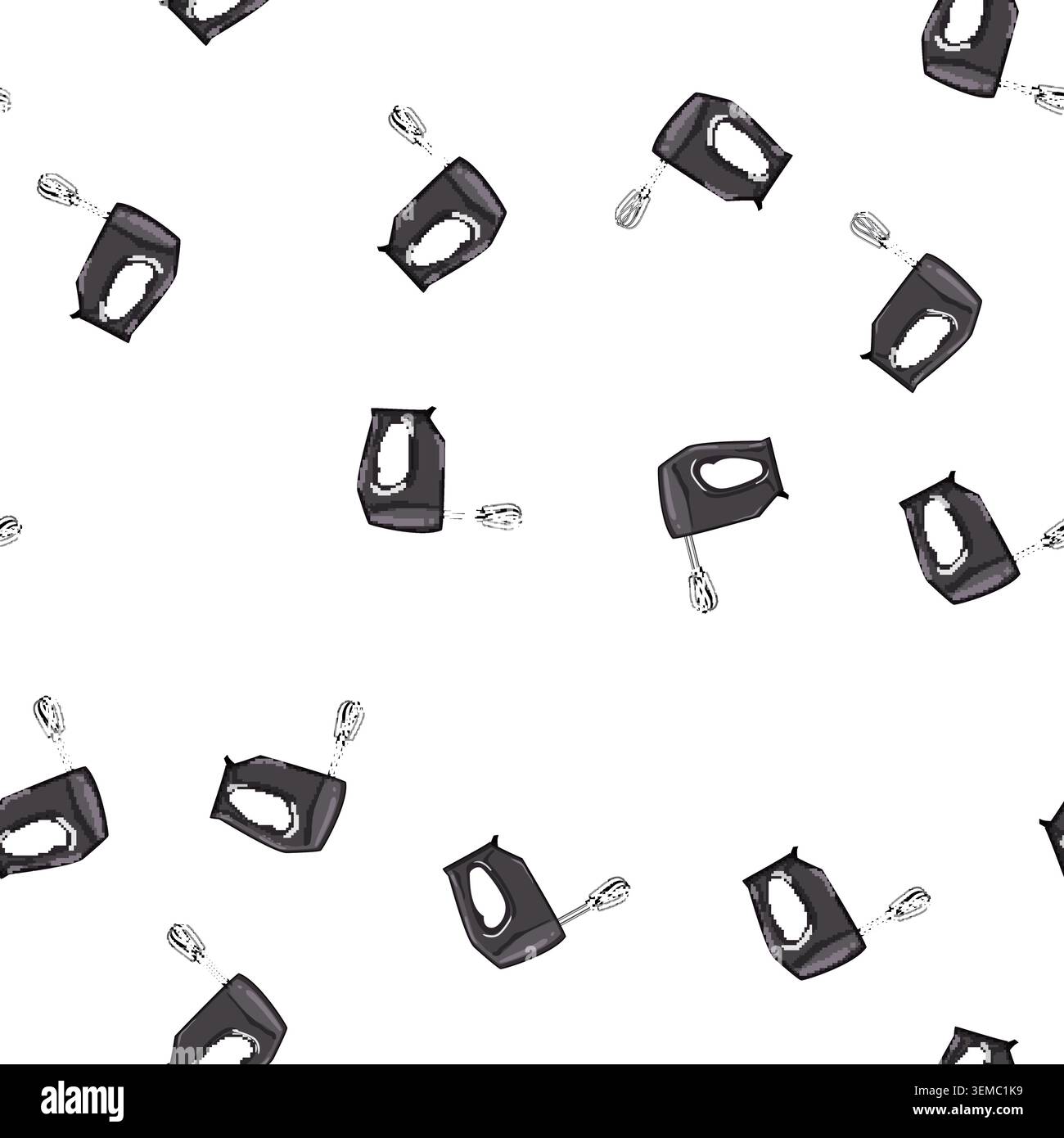 pattern cake hand mixer cartoon vector Stock Vector