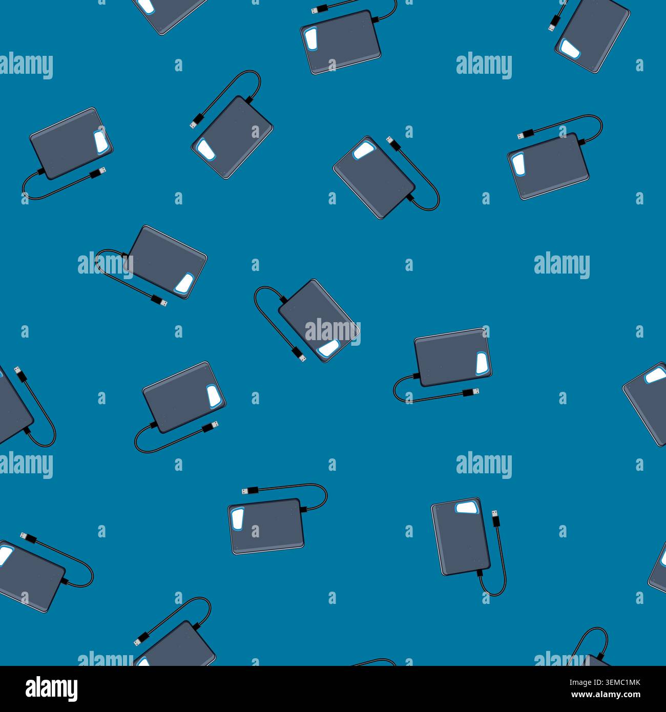 seamless pattern disk hard drive cartoon vector Stock Vector