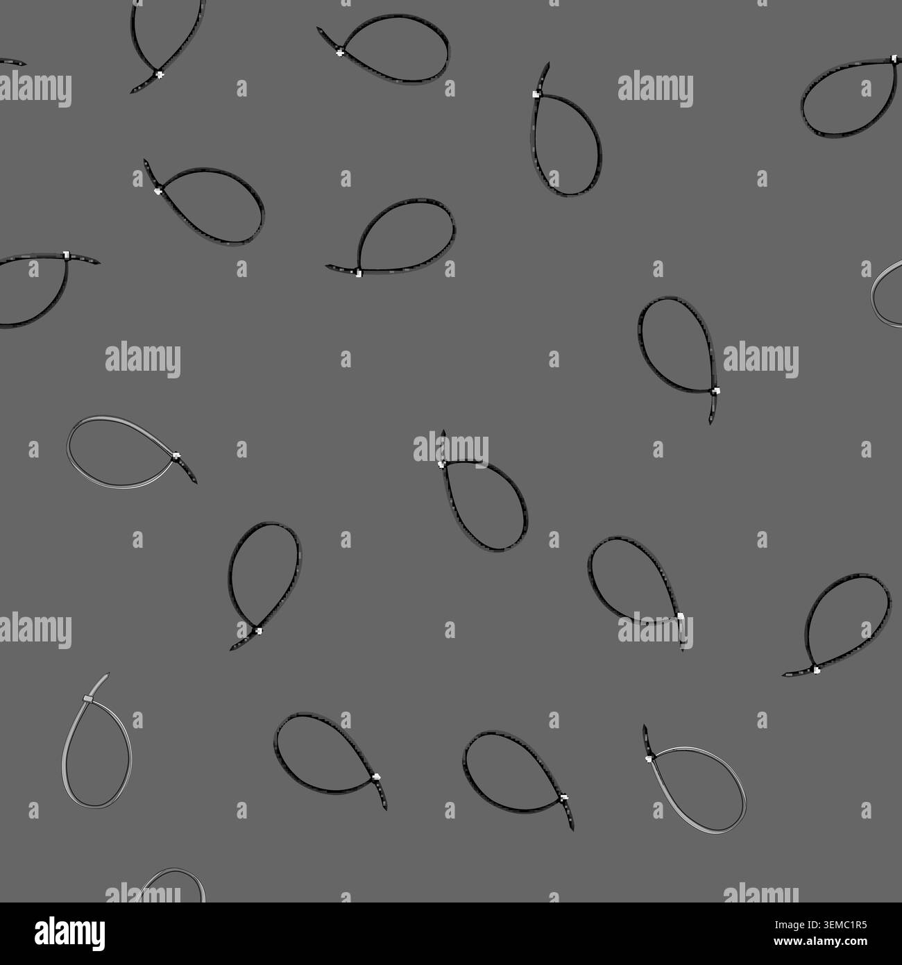 seamless pattern plastic cable ties cartoon vector Stock Vector