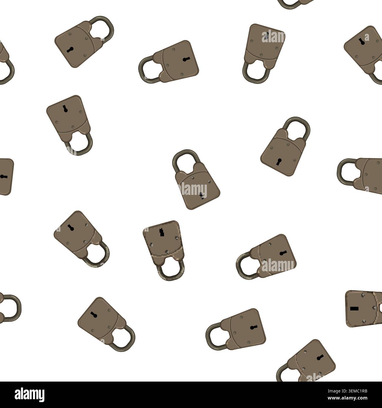 pattern protection padlock vintage cartoon vector Stock Vector
