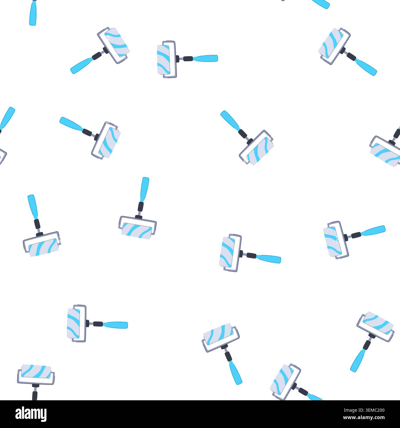 pattern stroke roller paint cartoon vector Stock Vector