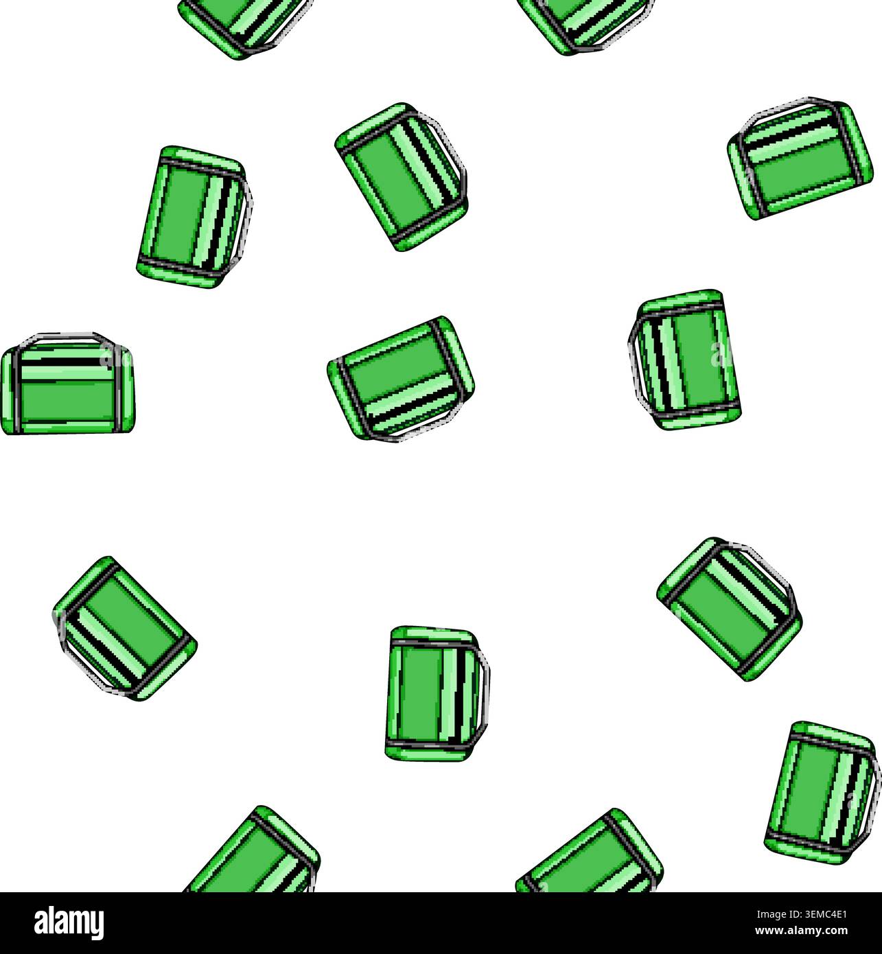 pattern Green carry on bag for travel essentials Stock Vector