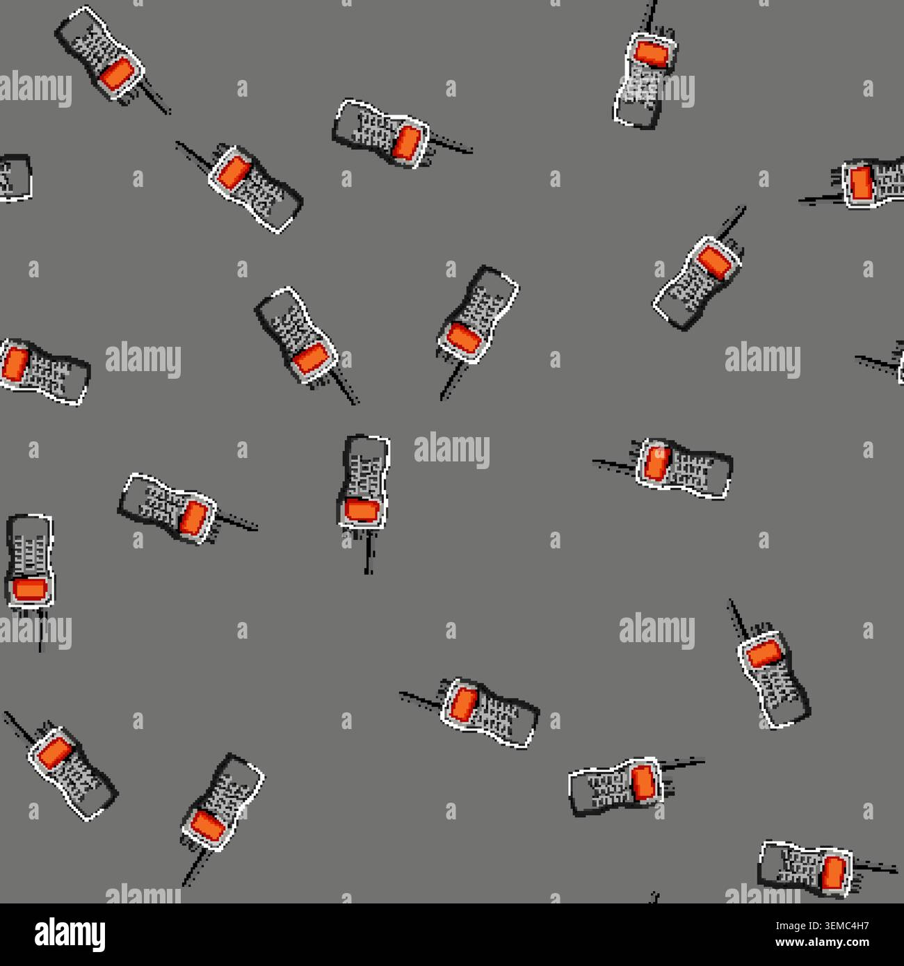 seamless pattern talkle radio transceiver cartoon vector Stock Vector