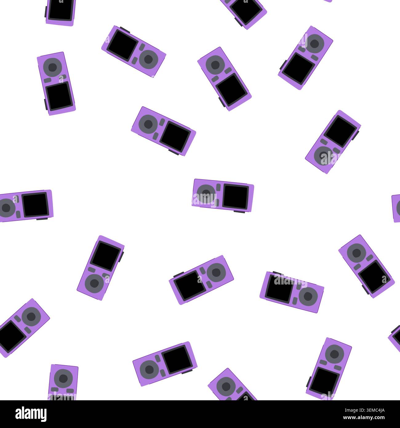 pattern portable mp3 player cartoon vector Stock Vector