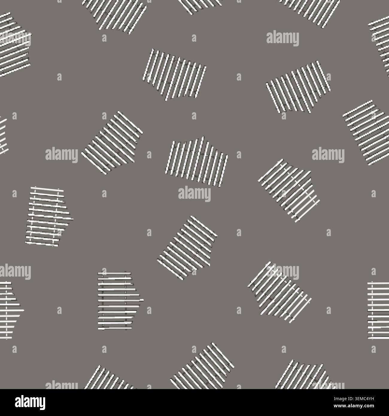 seamless pattern timber white fence cartoon vector Stock Vector
