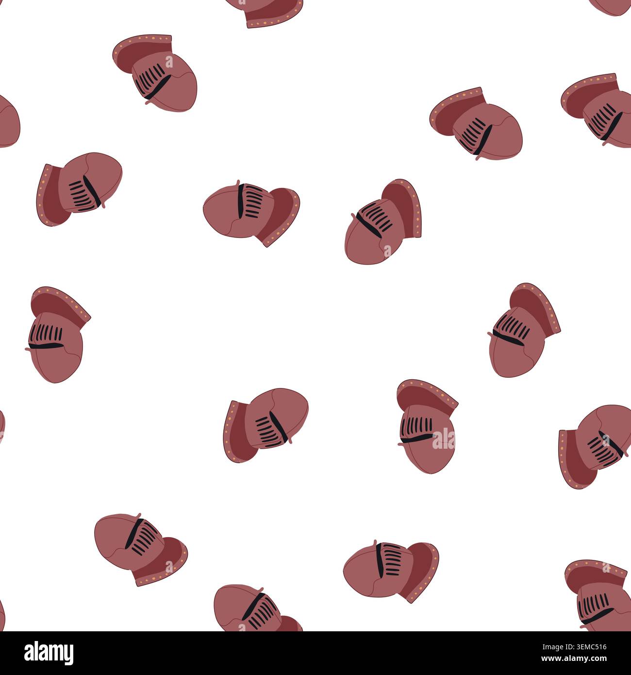 pattern protection knight helmet cartoon vector Stock Vector