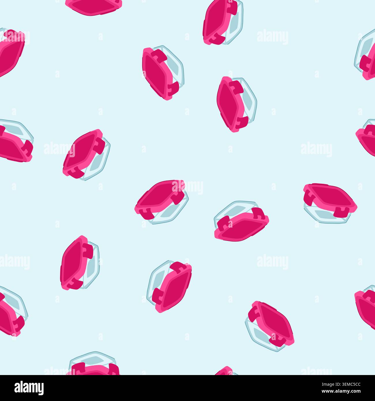 seamless pattern stackable glass food storage container cartoon vector Stock Vector