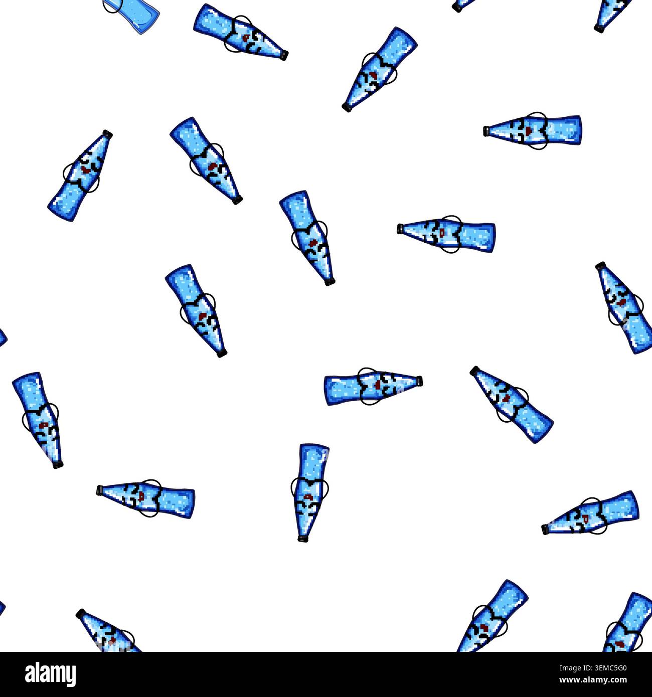 pattern beverage soda bottle character cartoon vector Stock Vector
