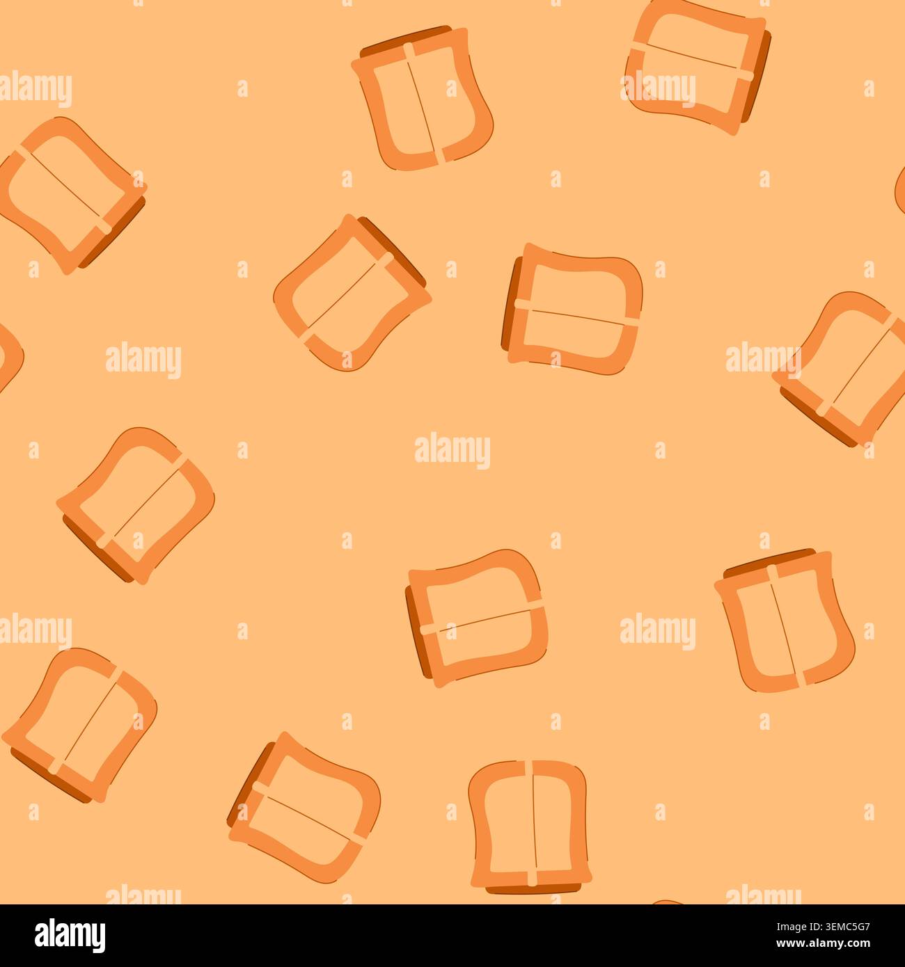 seamless pattern gold buckle belt cartoon vector Stock Vector