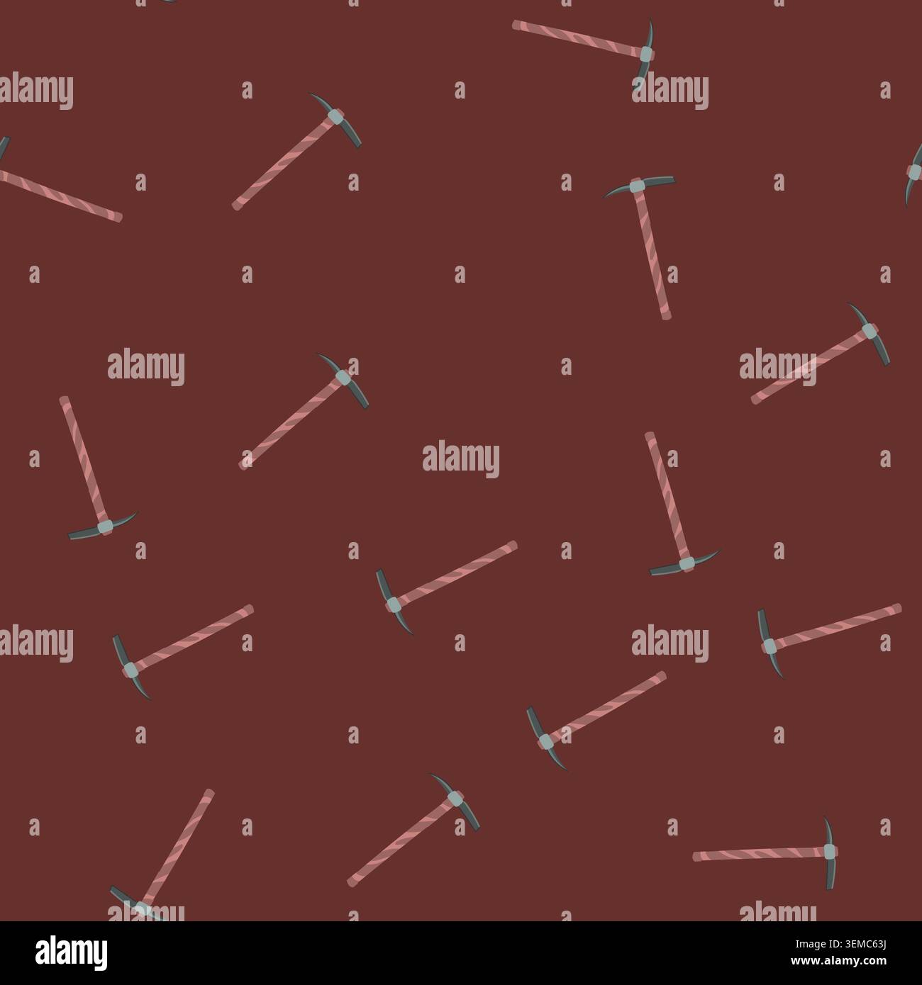 seamless pattern tool pickaxe cartoon vector Stock Vector