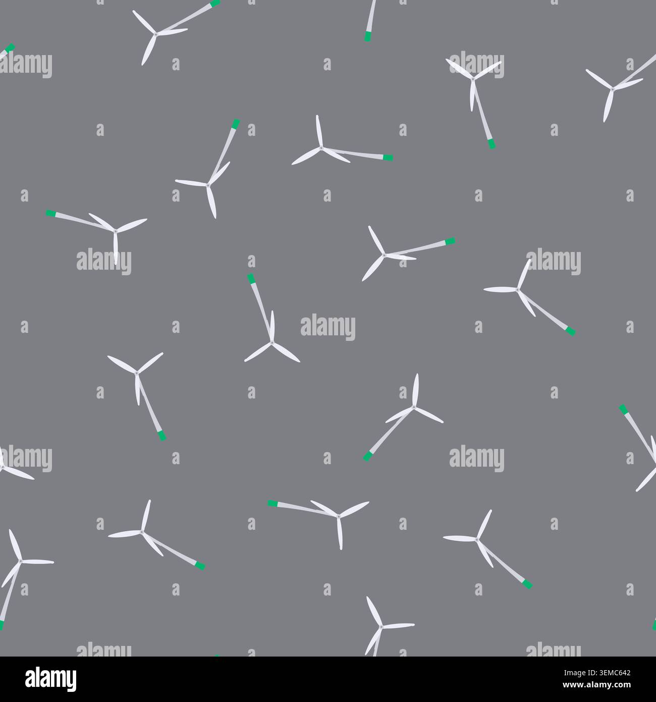 seamless pattern renewable wind turbine cartoon vector Stock Vector