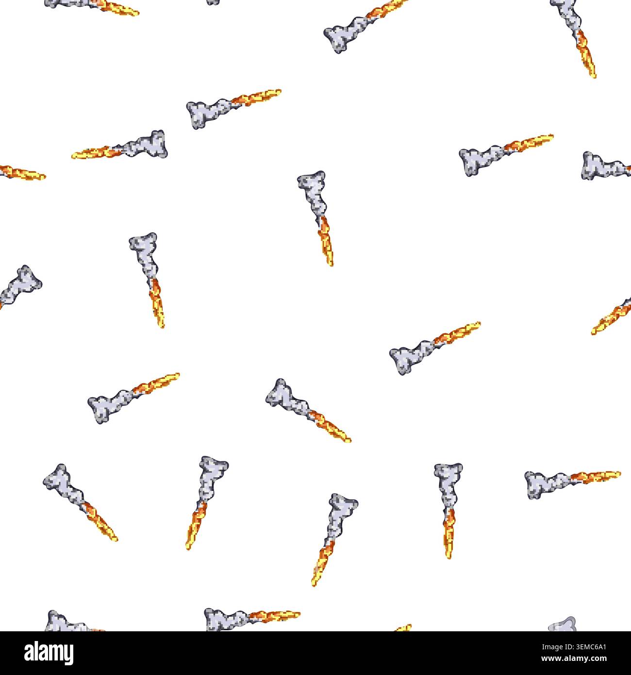 pattern fire rocket launch smoke cartoon vector Stock Vector