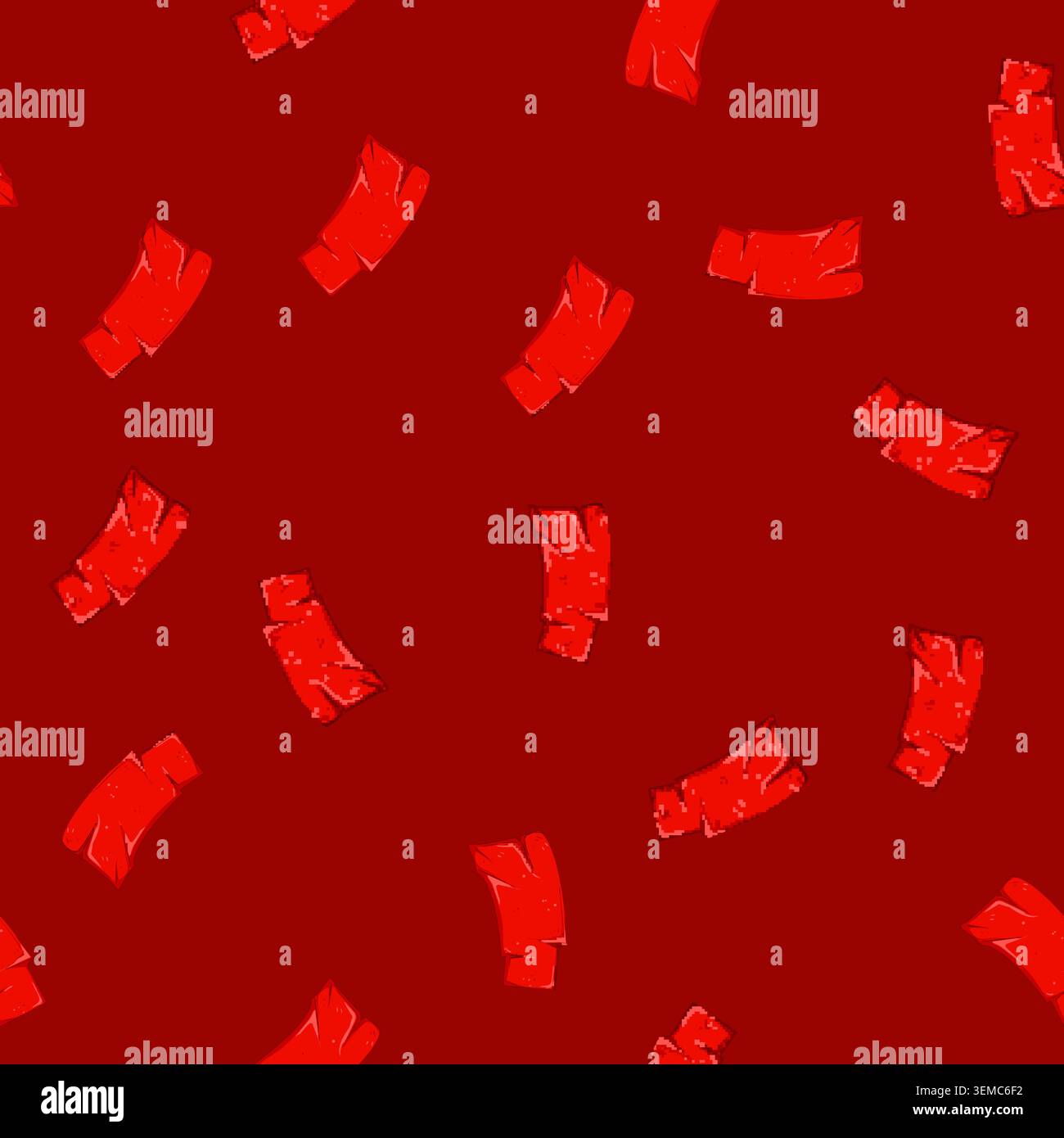 seamless pattern new red tape cartoon vector Stock Vector