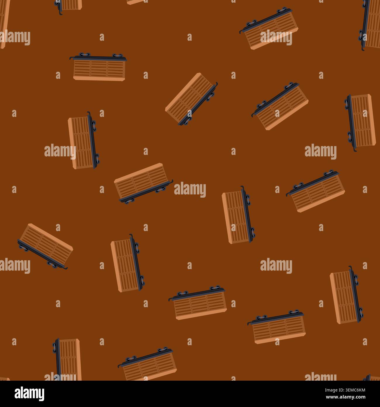 seamless pattern freight train wagon vector for cargo shipping Stock Vector