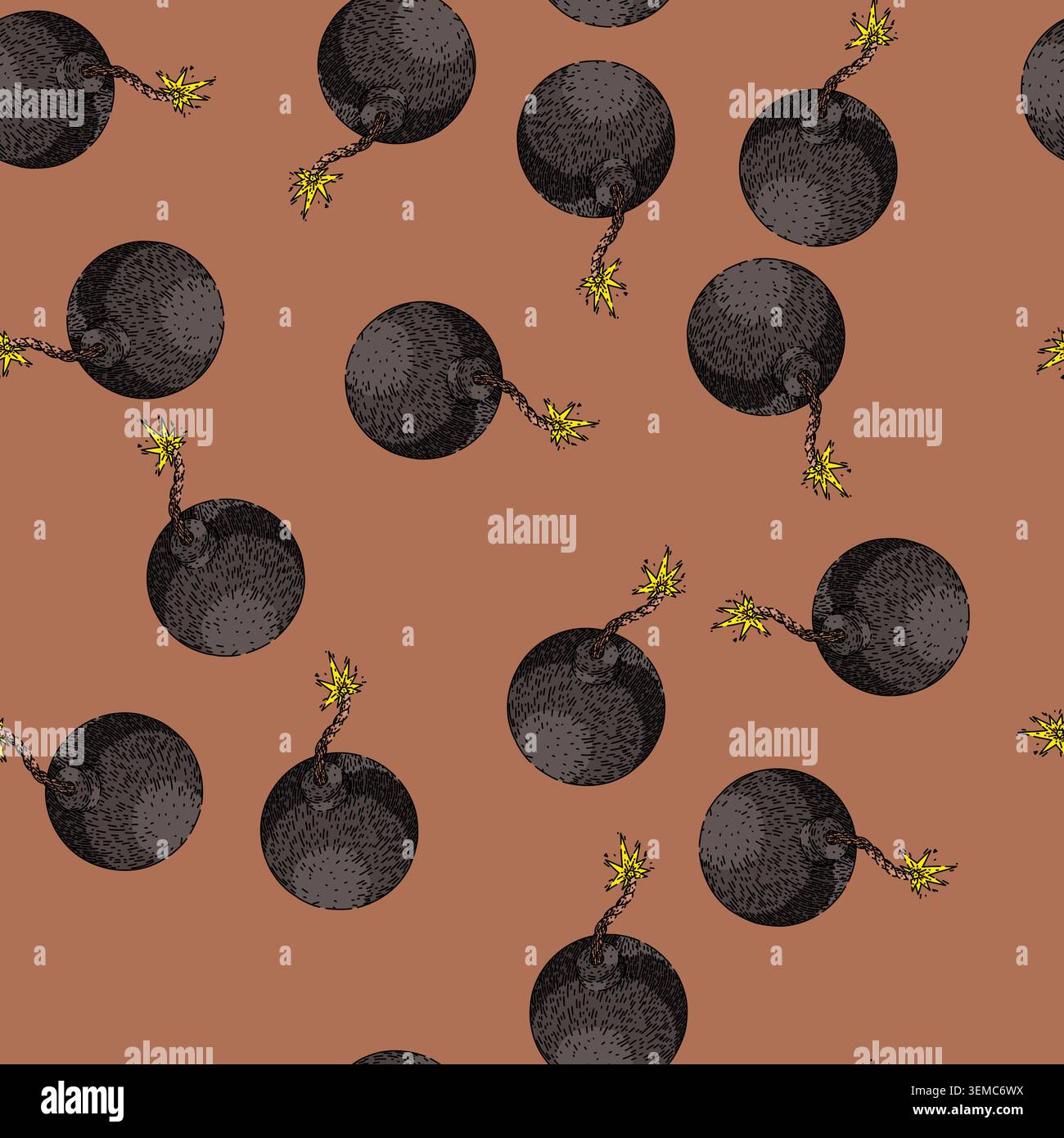pattern effect bomb sketch hand drawn Stock Vector