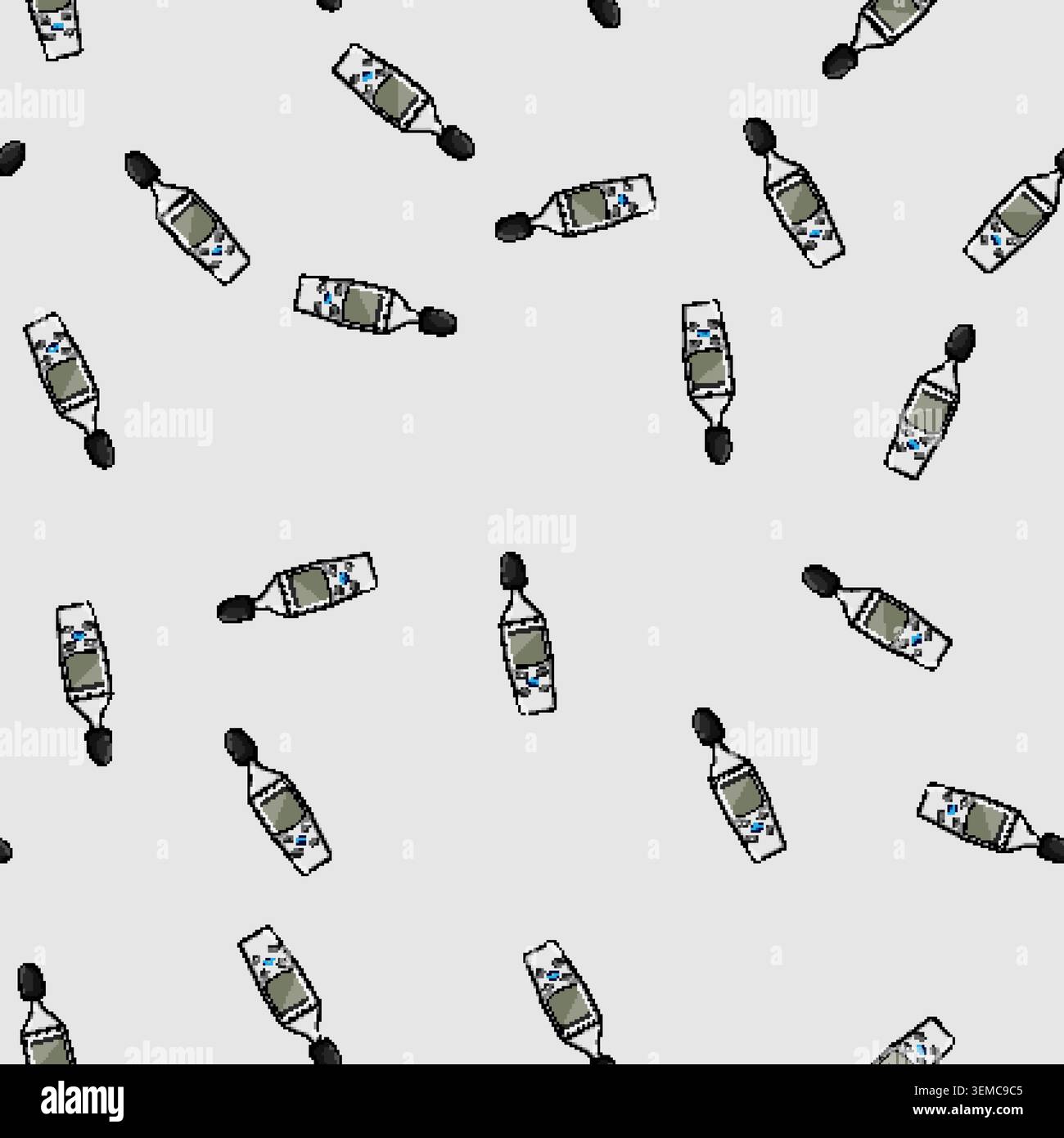 seamless pattern volume noise level meter cartoon vector Stock Vector