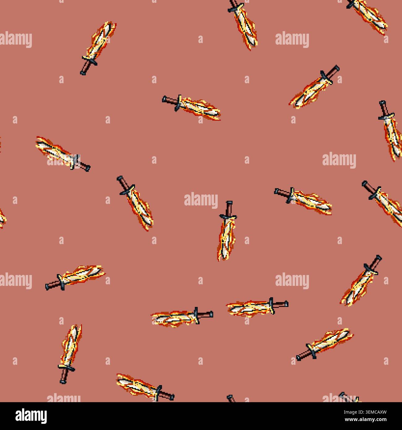 seamless pattern blue sword effect cartoon vector Stock Vector