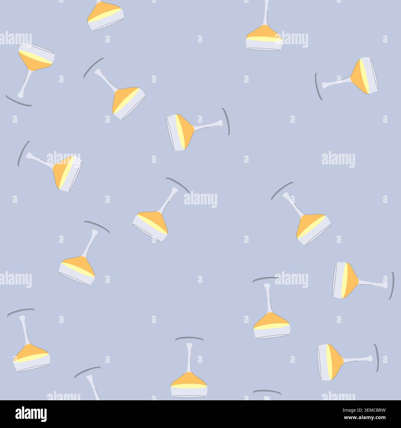 seamless pattern alcohol cocktail glasses cartoon vector Stock Vector