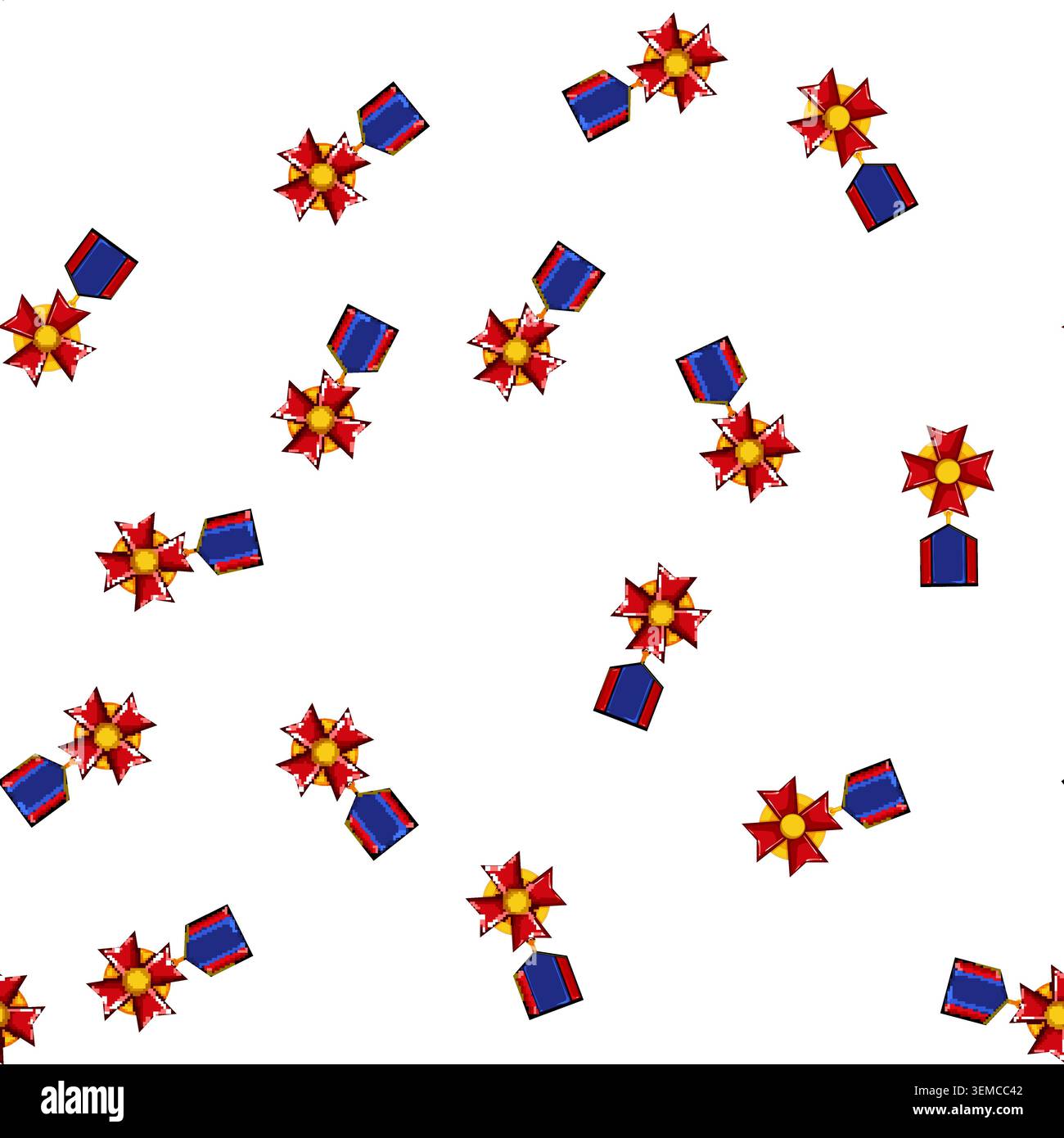 pattern war military medal cartoon vector Stock Vector