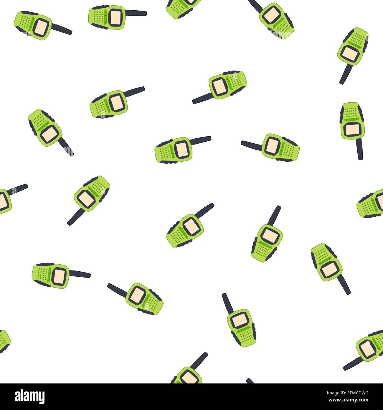 pattern police walkie talkie cartoon vector Stock Vector