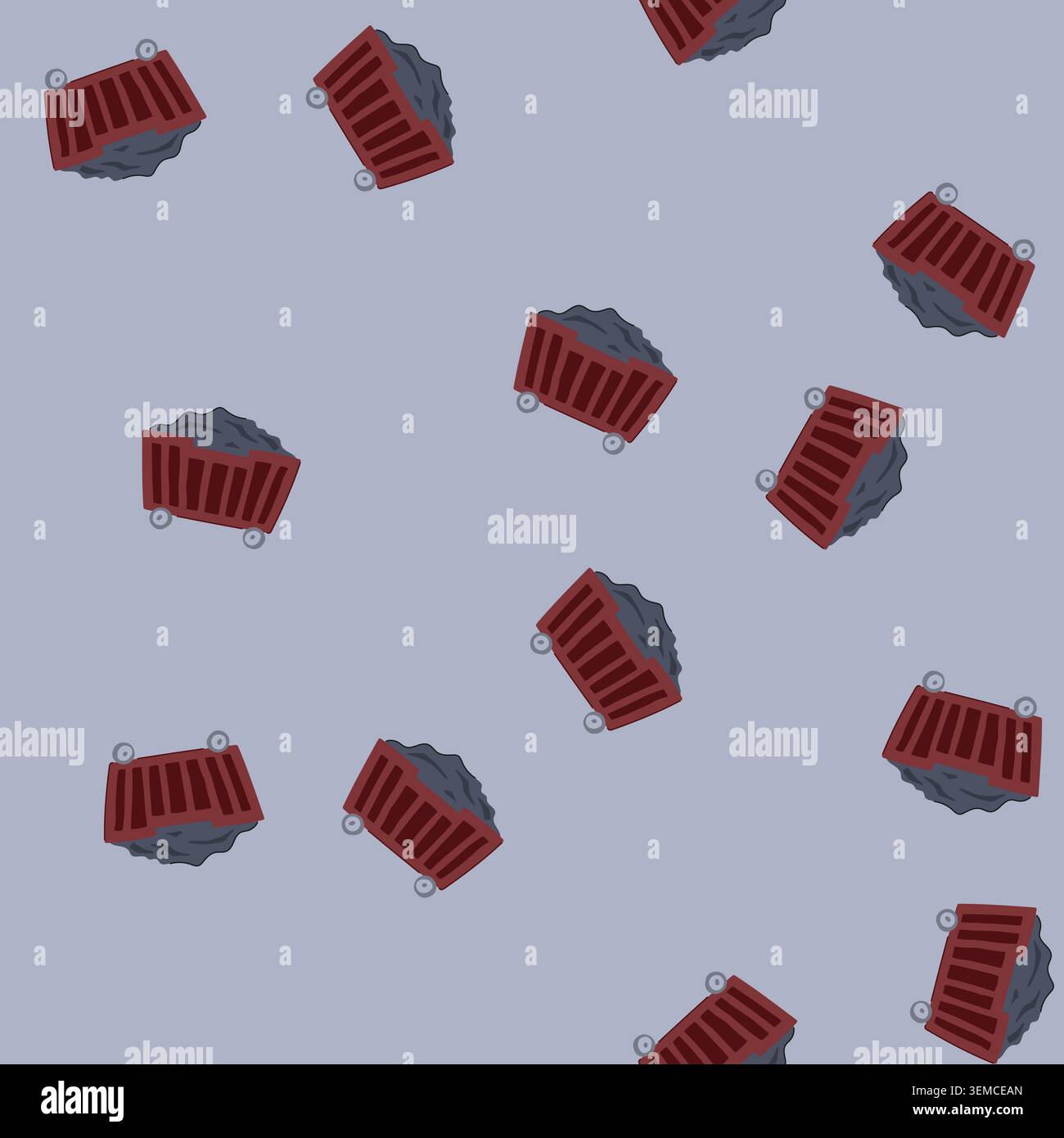 seamless pattern haulage coal wagon cartoon vector Stock Vector