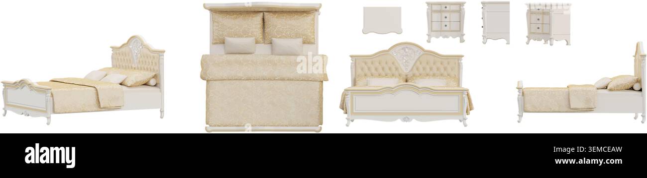 Bed isolated on transparent background Stock Vector