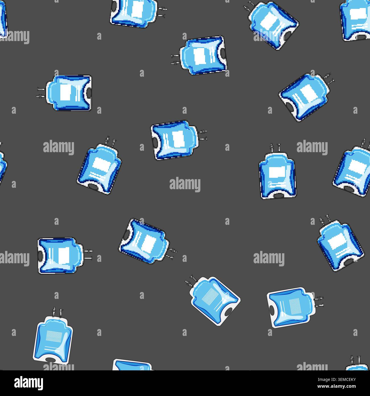 seamless pattern solution iv fluid bag cartoon vector Stock Vector