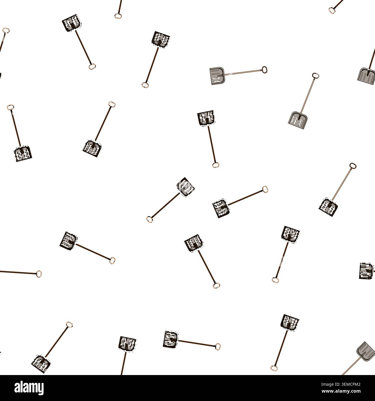 pattern work snow shovel cartoon vector Stock Vector