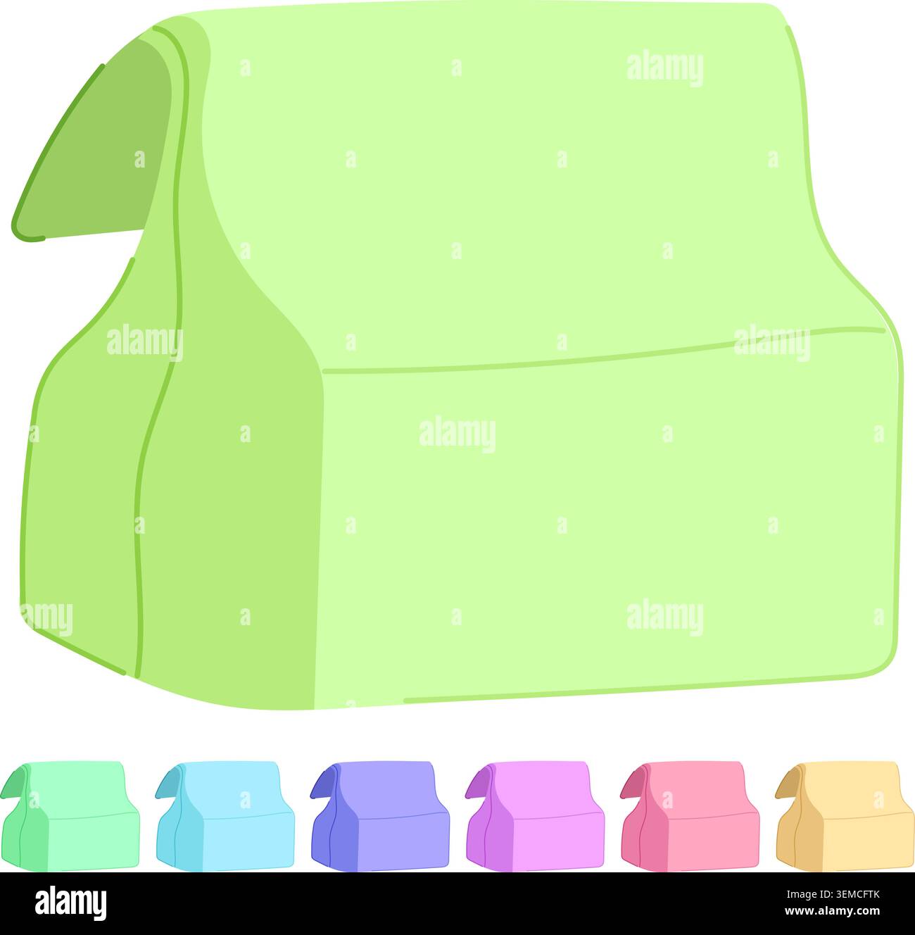 template paper lunch bag vector cartoon graphic Stock Vector